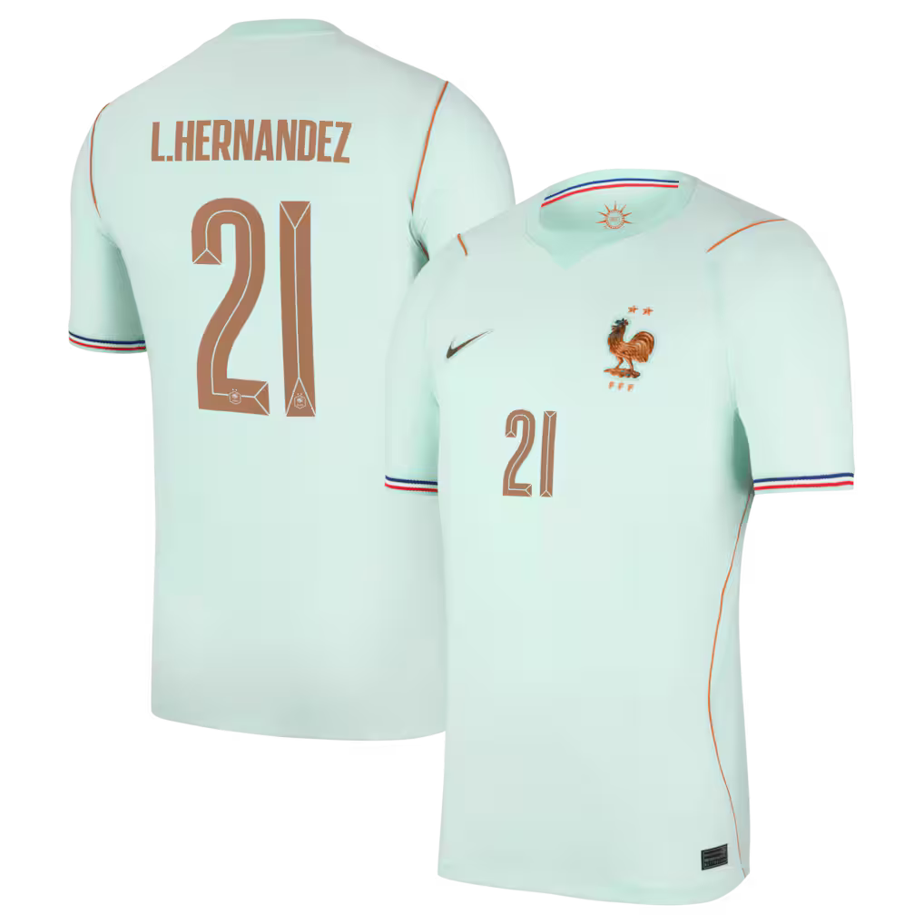 Maillot France Nike FFF Extérieur Stadium 26 avec flocage L.Hernandez 21