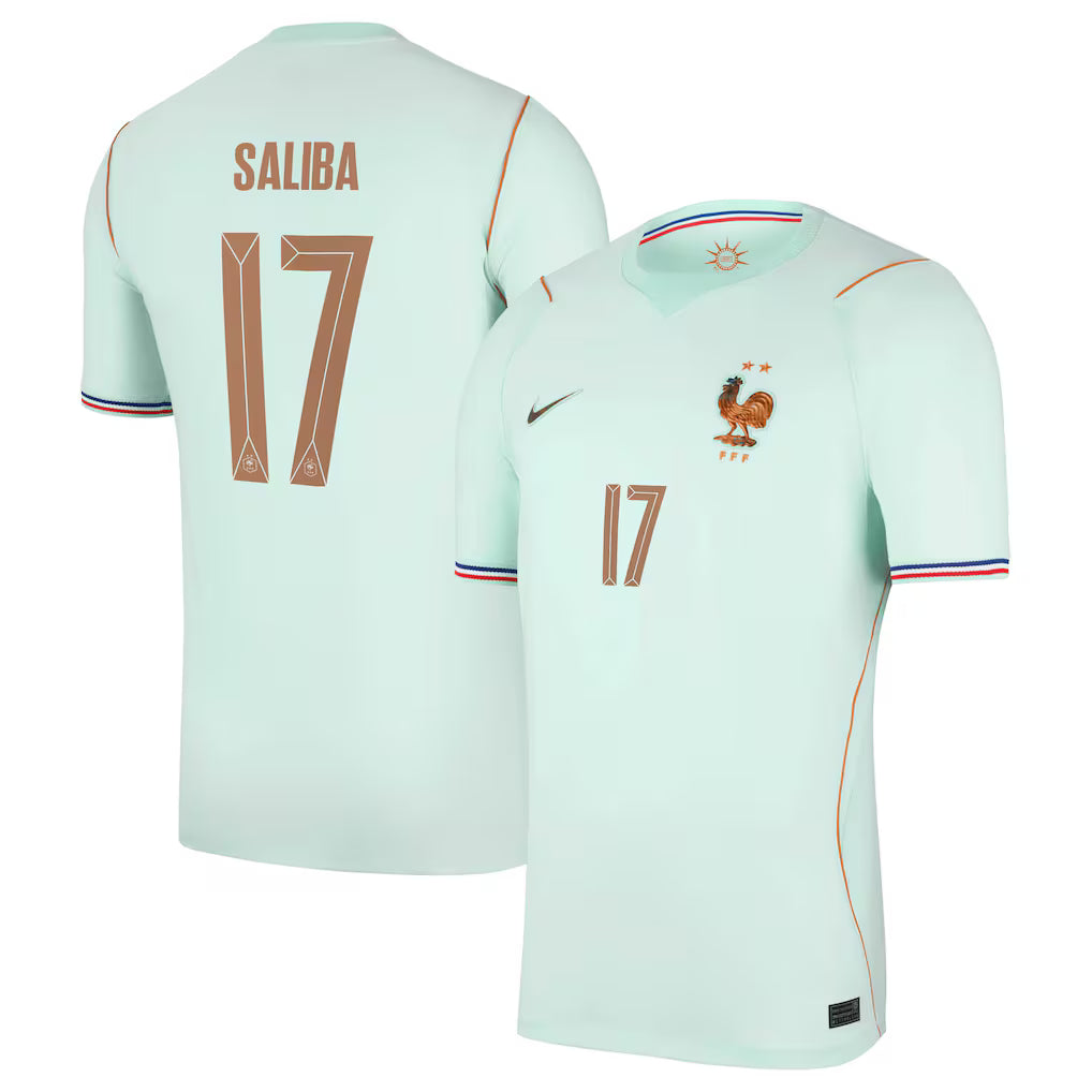 Maillot France Nike FFF Extérieur Stadium 26 avec flocage Saliba 17