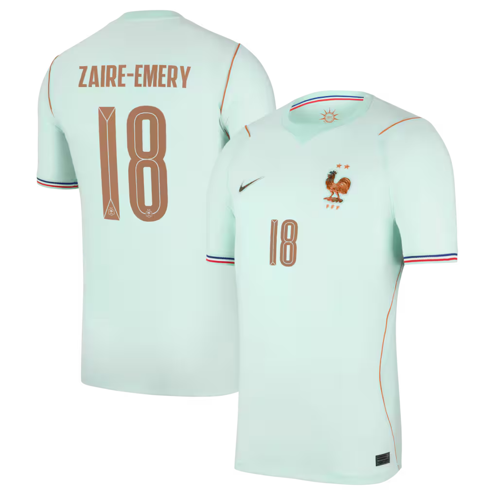 Maillot France Nike FFF Extérieur Stadium 26 avec flocage Zaire-Emery 18