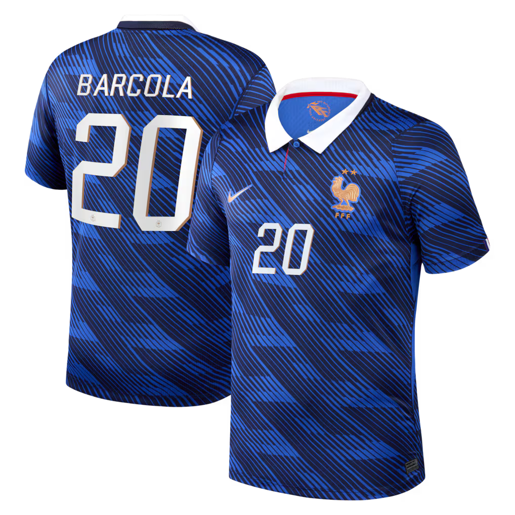 Maillot France Nike FFF Domicile Stadium 26 avec flocage Barcola 20