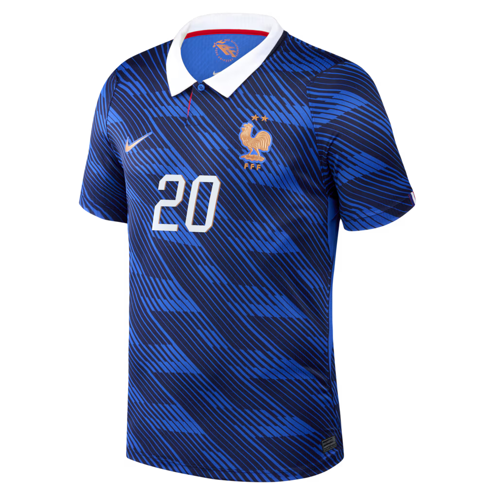 Maillot France Nike FFF Domicile Stadium 26 avec flocage Barcola 20