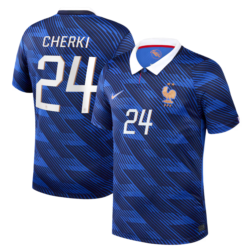 Maillot France Nike FFF Domicile Stadium 26 avec flocage Cherki 24