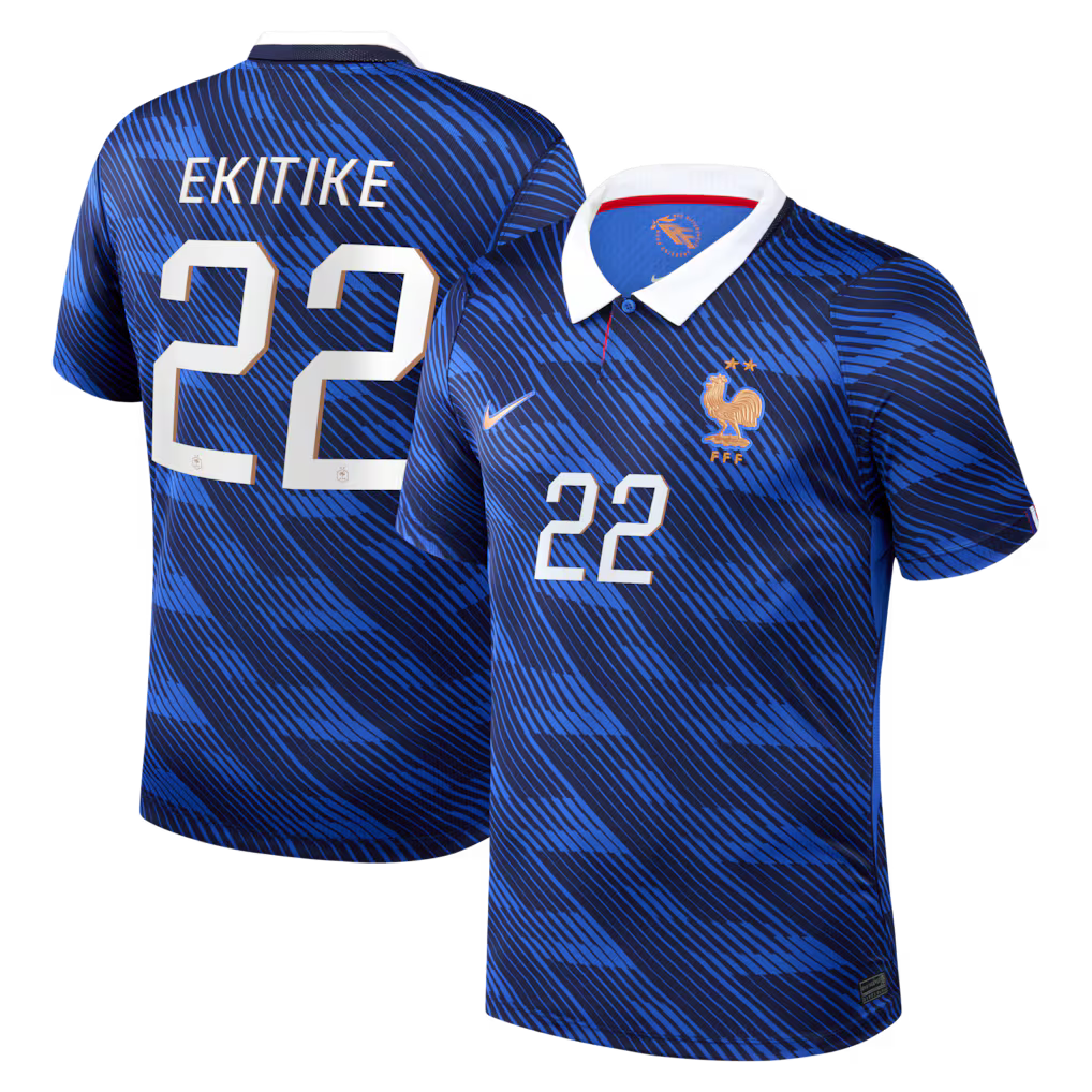 Maillot France Nike FFF Domicile Stadium 26 avec flocage Ekitike 22