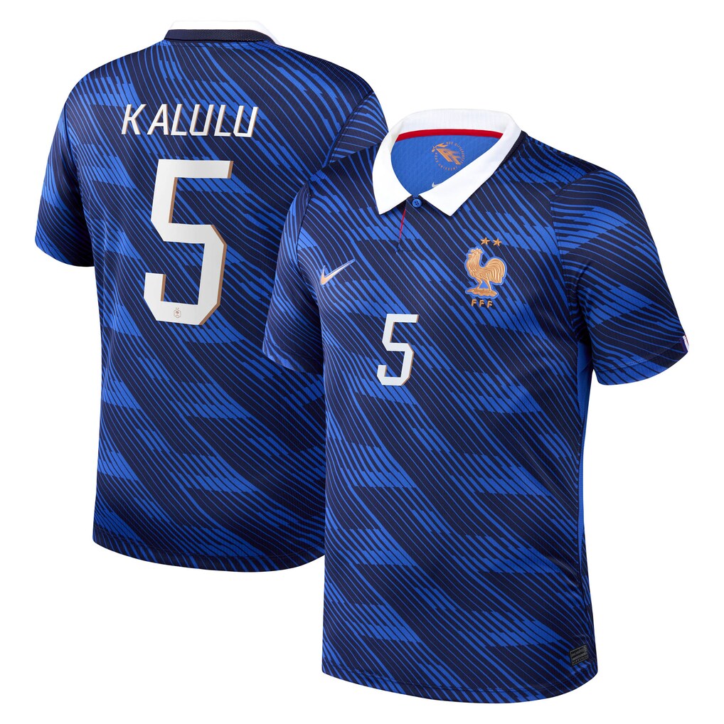 Maillot France Nike FFF Domicile Stadium 26 avec flocage Kalulu 5