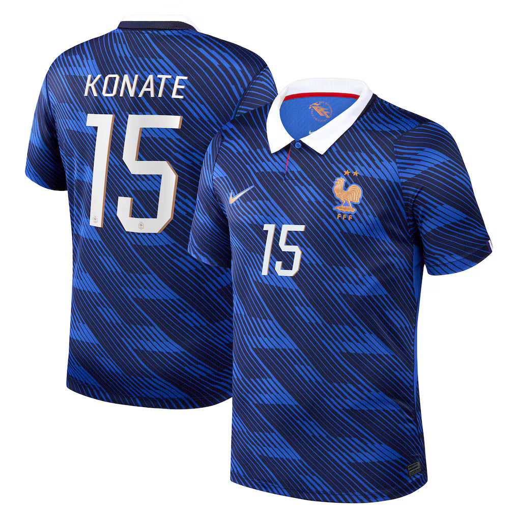Maillot France Nike FFF Domicile Stadium 26 floqué Konaté 15