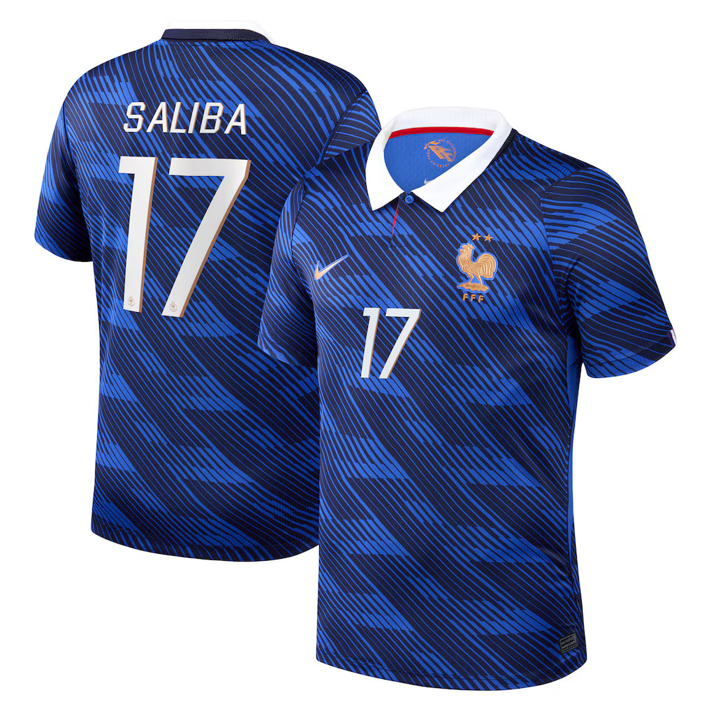 Maillot France Nike FFF Domicile Stadium 26 avec flocage Saliba 17