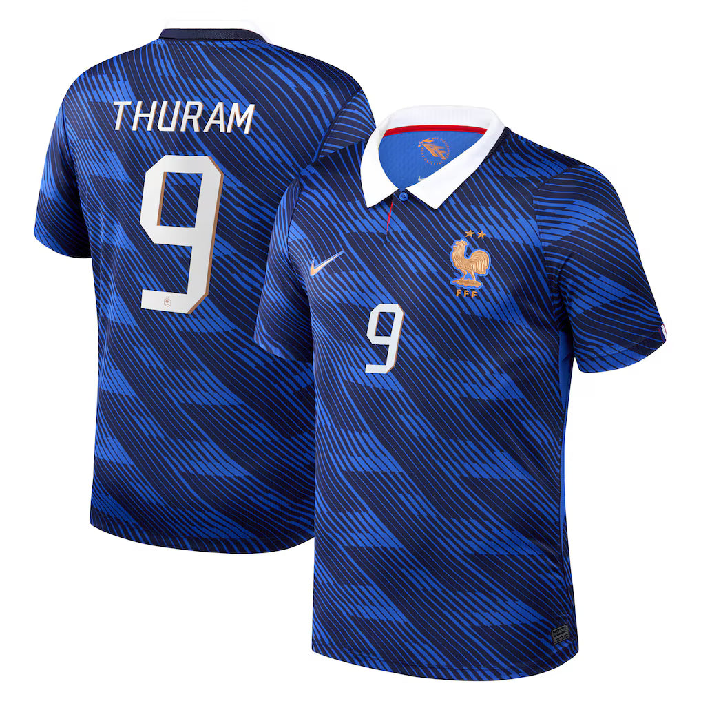 Maillot France Nike FFF Domicile Stadium 26 avec flocage Thuram 9